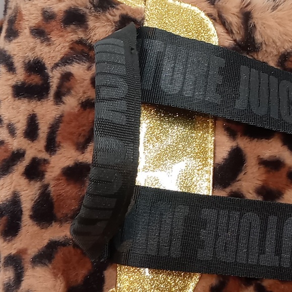 Juicy Couture -Faux Fur Cheetah Backpack w/Gold Sequins - Brown Tan Gold - Picture 9 of 11